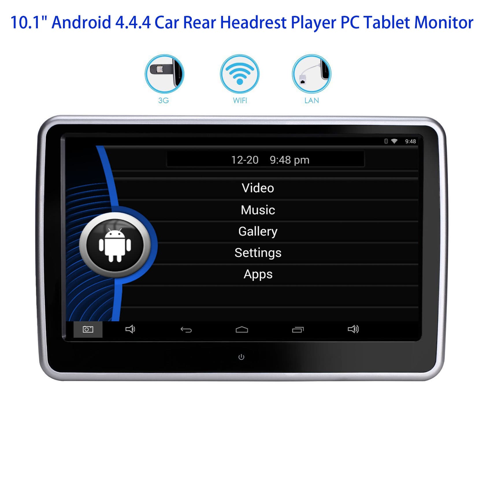 10_1inch Android 4_4_4 Car Headrest Player PC Tablet Monitor